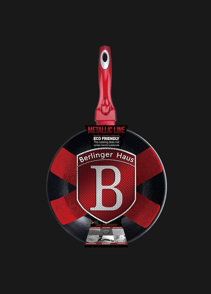 Сковорода-вок MetalliС Red Line Edition BH-6166 30 см Berlinger Haus (336877319)