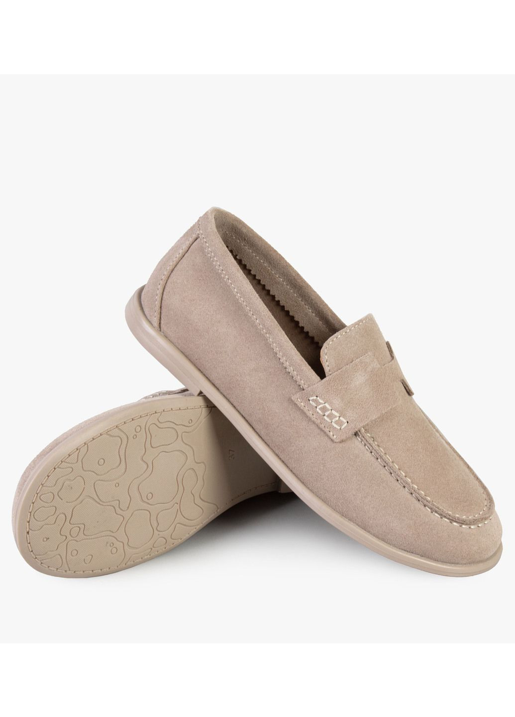 ModaMilano Туфлі лофери жіночі бренду 8200651_(2) бежевий з натуральна замша, україна — демісезон (327214971)