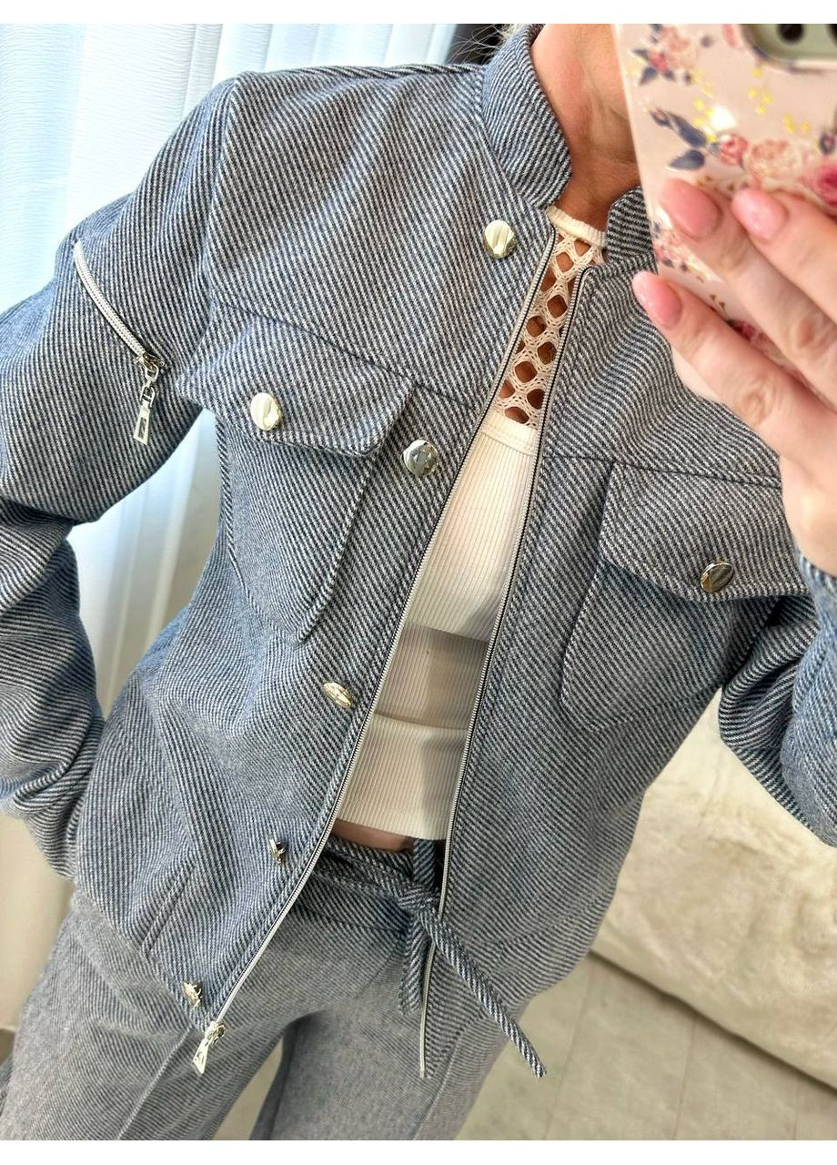 Костюм жіночий кашемір костюмний,сорочка на блискавці з кишенями та штани Україна (361298577)