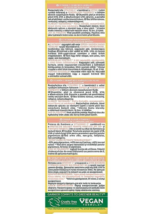 Skin Naturals - Cонцезахисний денний флюїд з вітаміном С для надання сяяння шкірі обличчя, SPF50+ 40ml (1313261-1415646) Garnier (368624158)