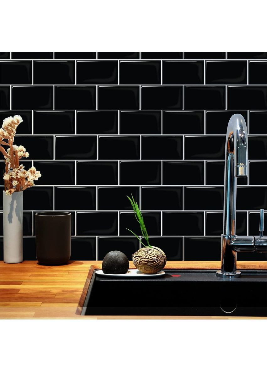 Самоклеящаяся полиуретановая плитка черный кирпич 305х305х1мм (D) SW-00001186 Sticker Wall (362114977)