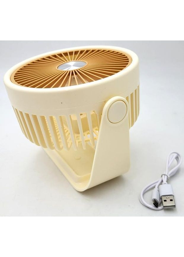 Настільний акумуляторний вентилятор Portable Fan ZB124A 6376 14см Жовтий UKC (371120900)