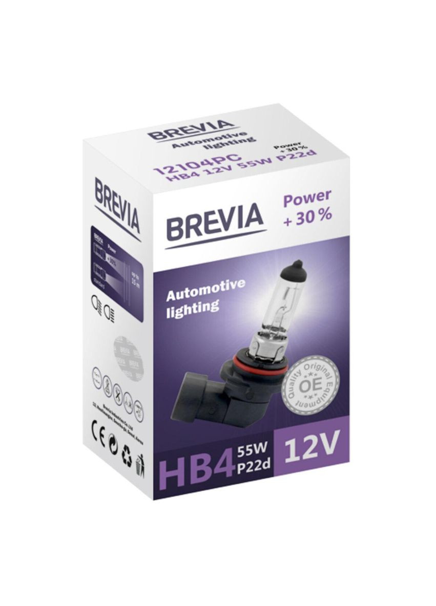 Галогенова лампа HB4 12 V 55 W P22d Power +30% CP Brevia (279827359)