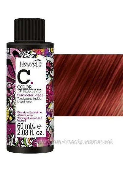 Тонуюча фарба для волосся 7.26 Червоно-фіолетовий блондин Liquid Toner, 60 мл Nouvelle (396358455)