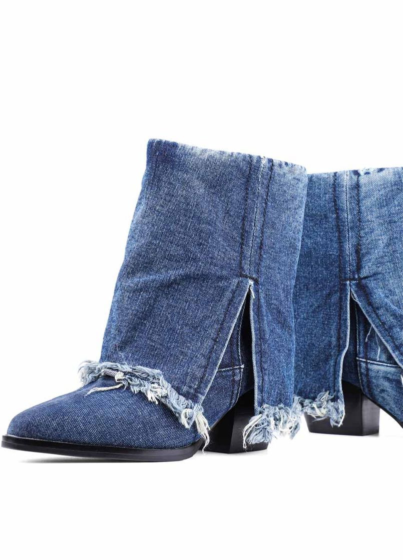 Осенние женские ботинки y092b-21 синий джинс MIRATON