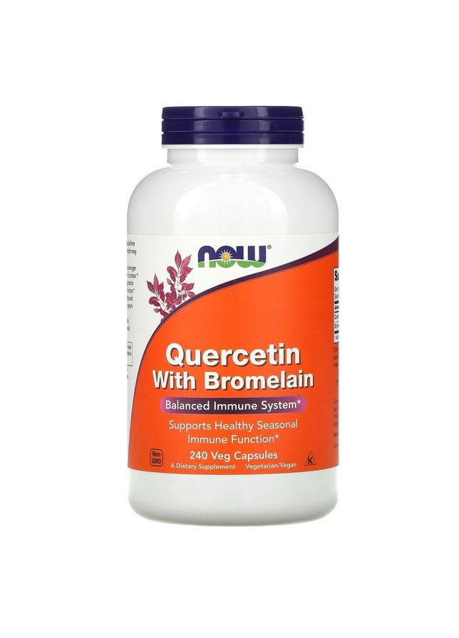 Натуральная добавка Quercetin with Bromelain, 240 вегакапсул. Now (333995544)