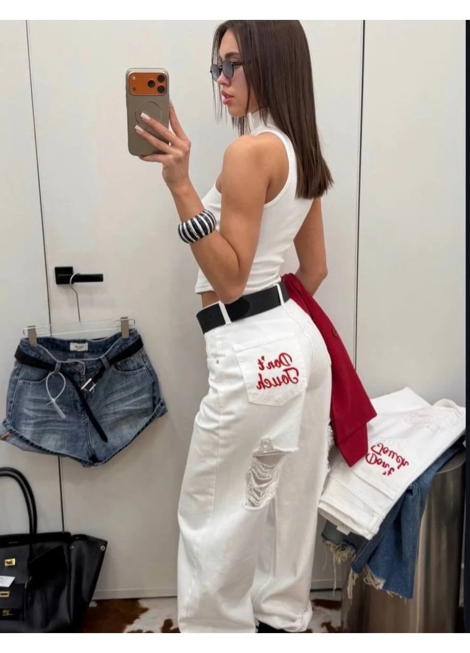 Джинсы женские модные летние, цвет No Brand - (393974619)