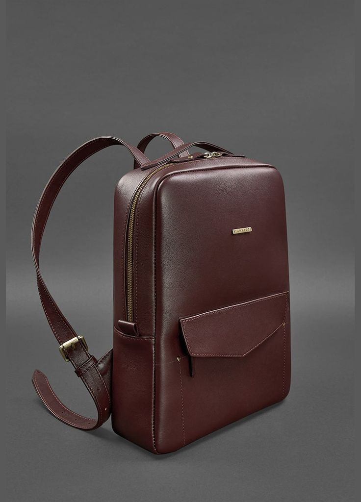 Шкіряний міський жіночий рюкзак на блискавці Cooper бордовий (A-027156) BlankNote (330144339)
