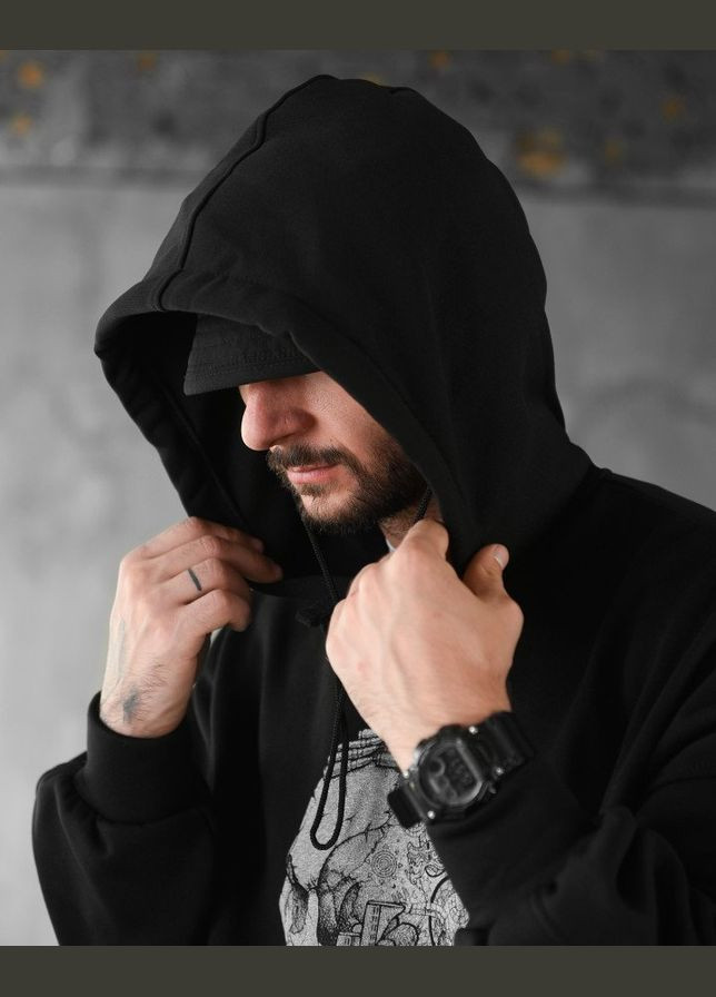 Мужское худи на флисе Викинг черное No Brand (303282375)