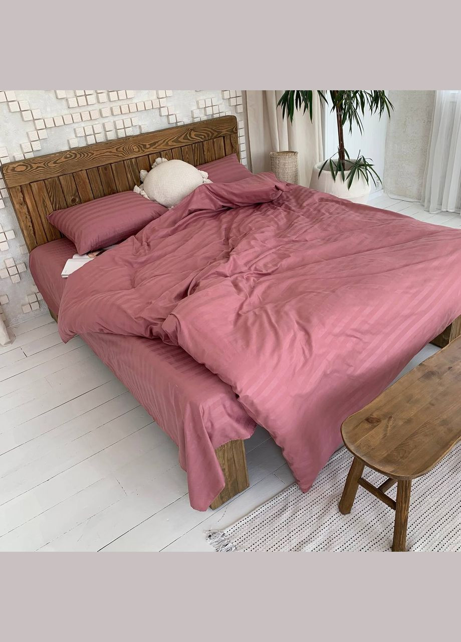 КПБ евро микро страйп сатин "Чайная роза" (200х210, 70х70) Glav Textile (297365365)