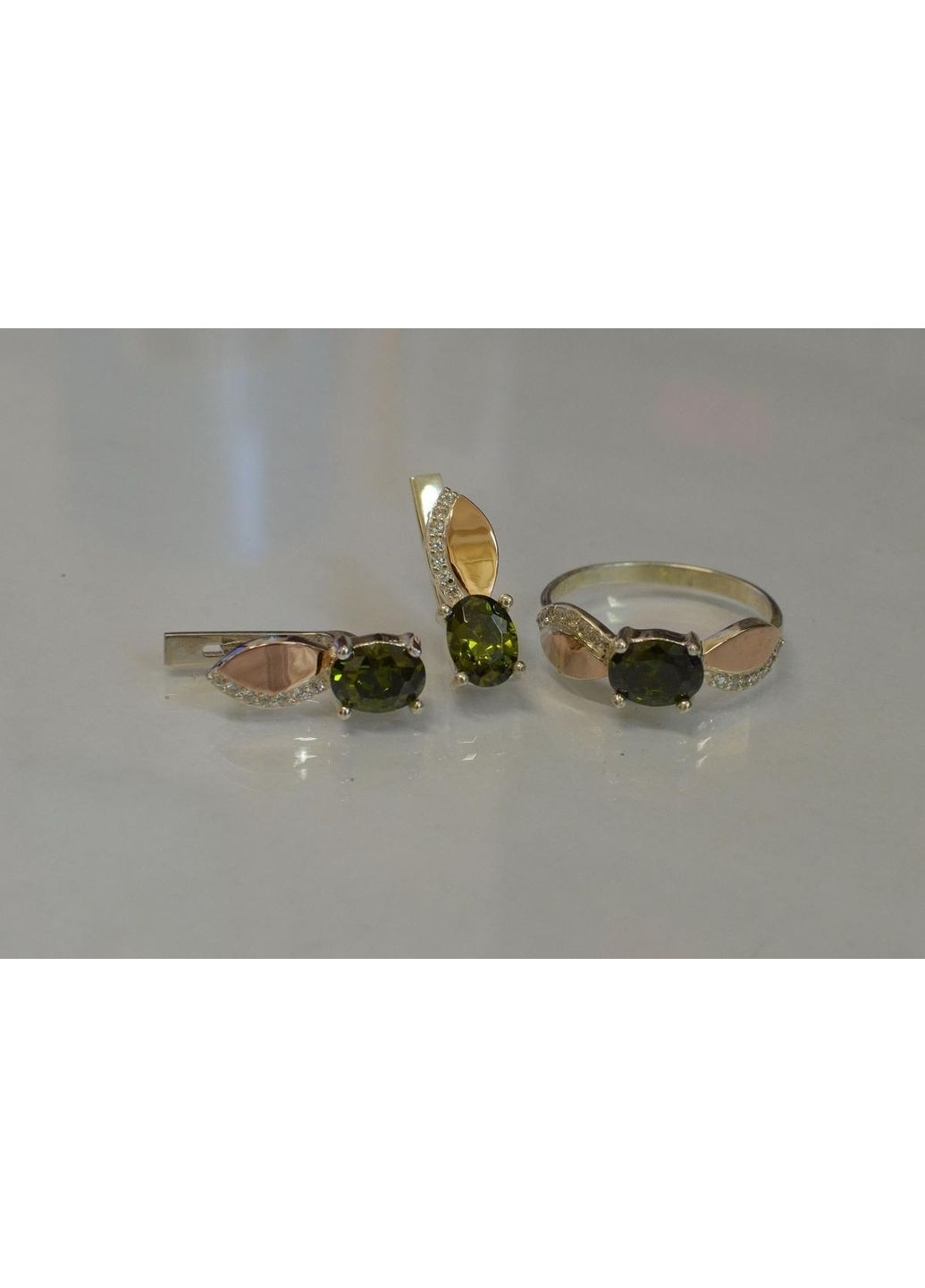 Серебряный набор с золотыми напайками Silver Style (367268353)