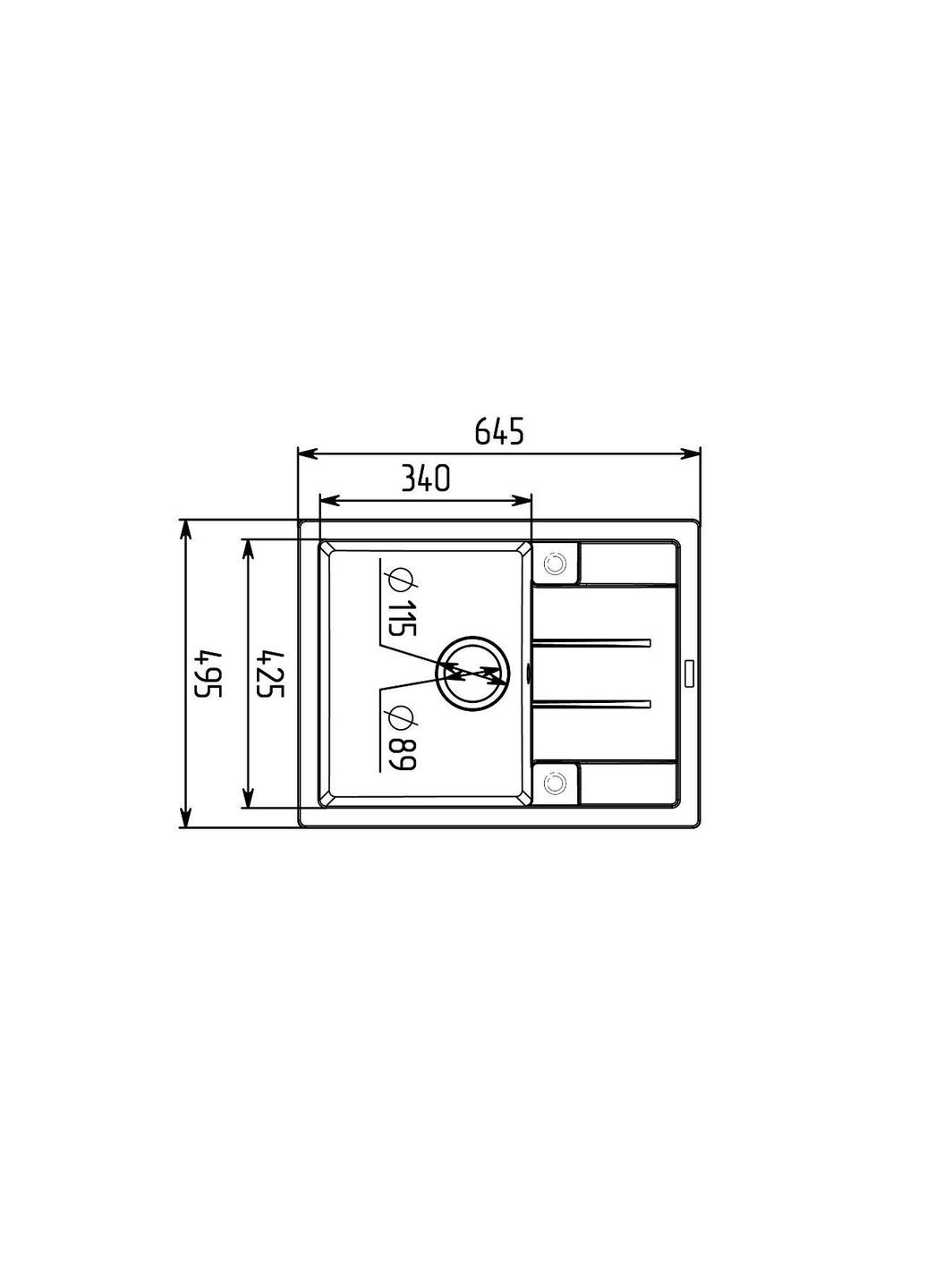 Гранитная мойка для кухни INTENSO 6550 матовая Серый муссон Valeso (357494715)