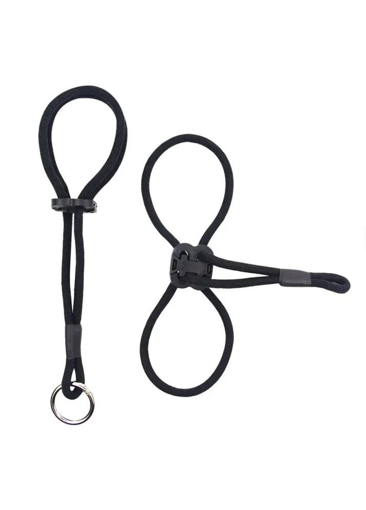 Набір мотузок на застібках, наручники та поножі Romfun з нашийником, чорний Roomfun (334285614)