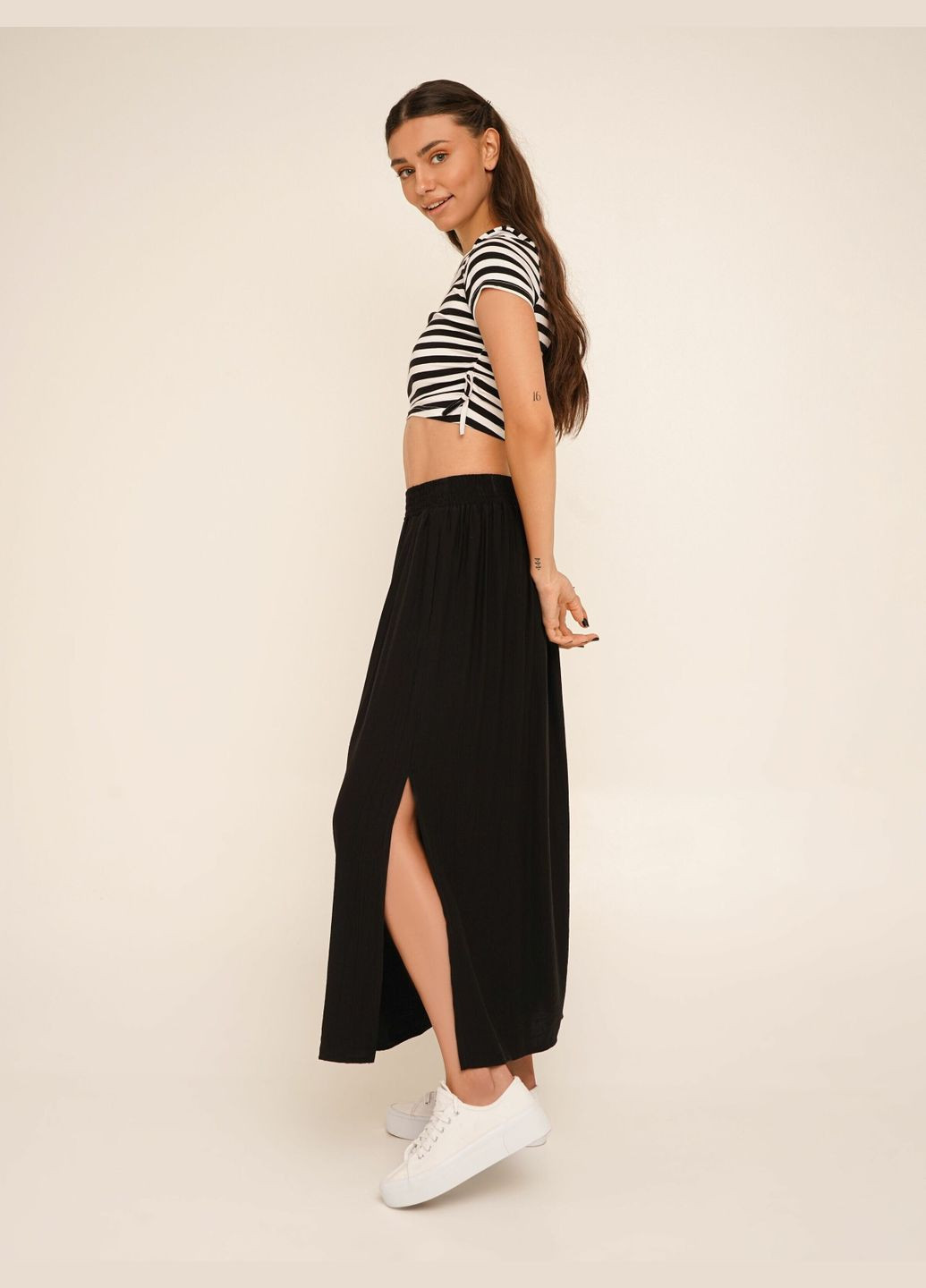 Черная кэжуал юбка кэжуал однотонная женская wbc02391 черный shop (2000990655530) LAWA