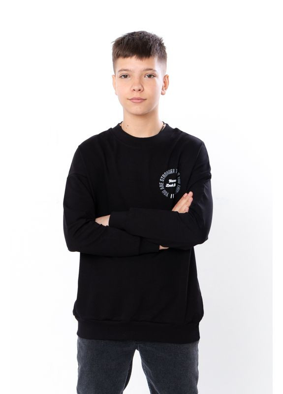 Носи своє свитшот для мальчика (подростковый) (p-14116) черный повседневный