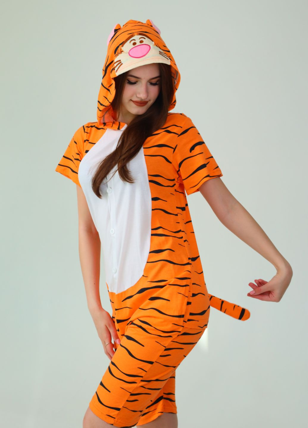 Женский летний кигуруми Тигр с капюшоном и хвостом (4004) My Kigu (339623808)