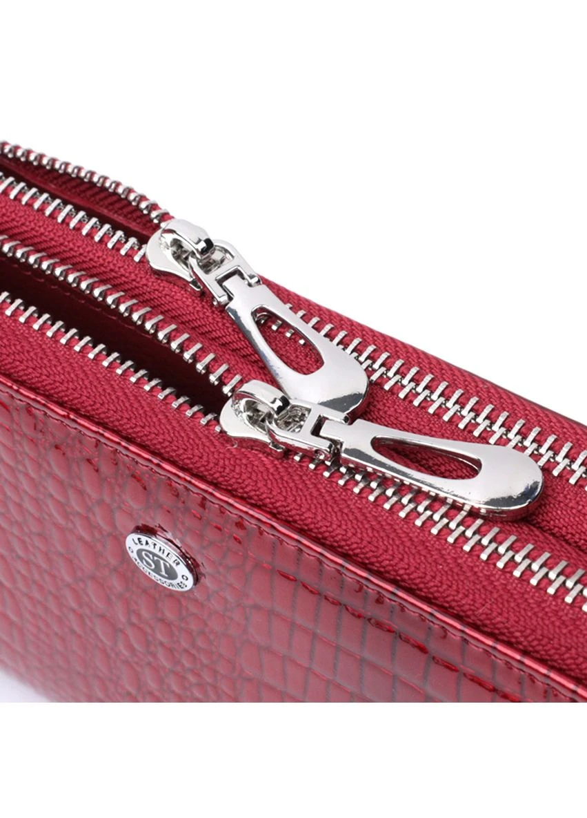 Фактурный клатч на два отделения из лакированной натуральной кожи 22692 st leather (389833185)