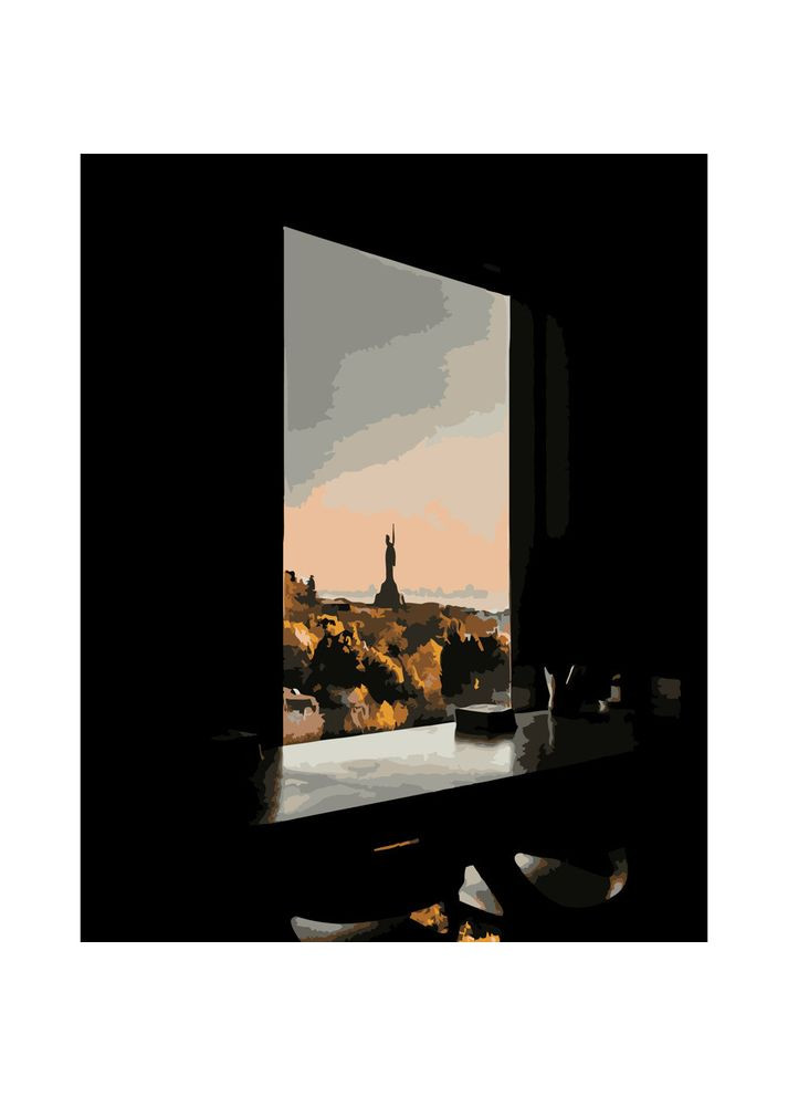 Картина за номерами для дорослих Краєвид на Київ бавовняне навчальне см Strateg (362431649)