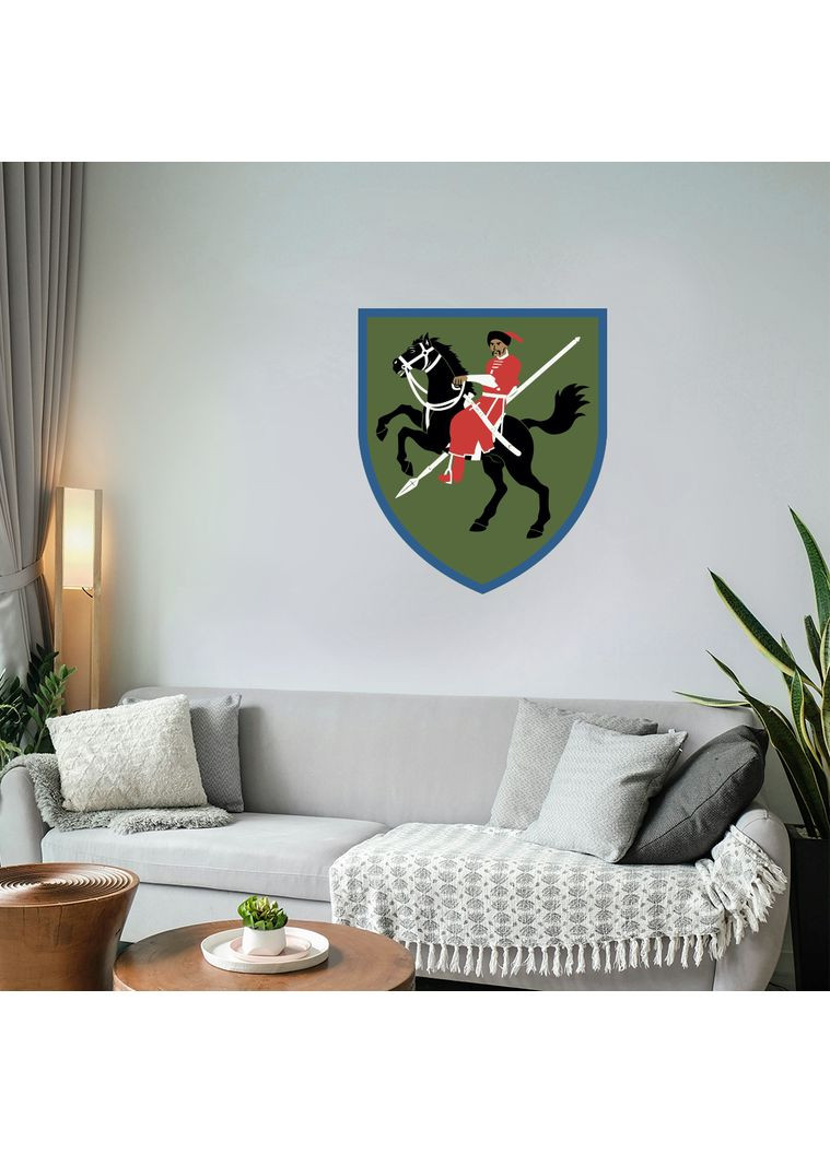 Дерев'яне панно на стіну Герб по шеврону "110-а окрема механізована бригада" 117х100 см Decart (360609765)