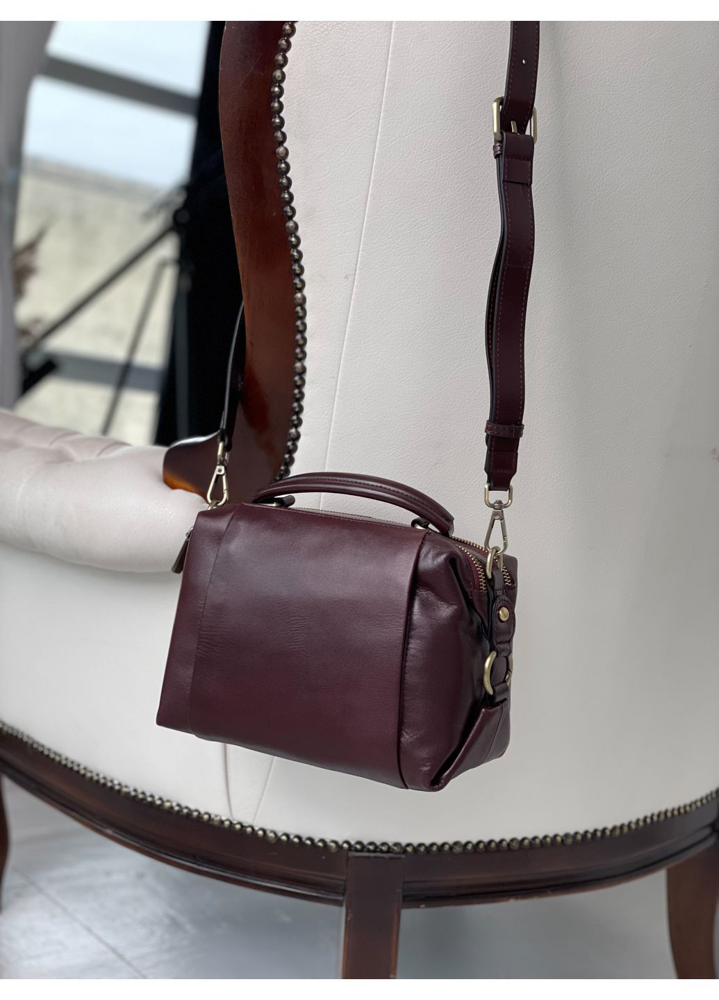 Кожаная сумка женская, средняя, на плечо, с ручкой, кроссбоди, натуральная кожа Genuine Leather Кросбоді (361376964)