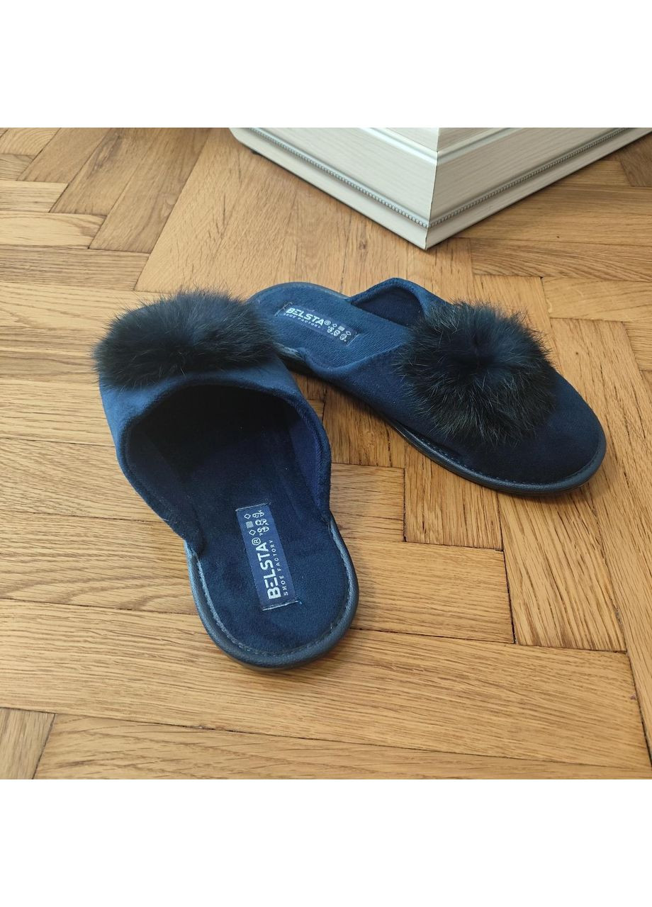 Жіночі велюрові закриті тапочки з пушком Belsta Белста (364989073)