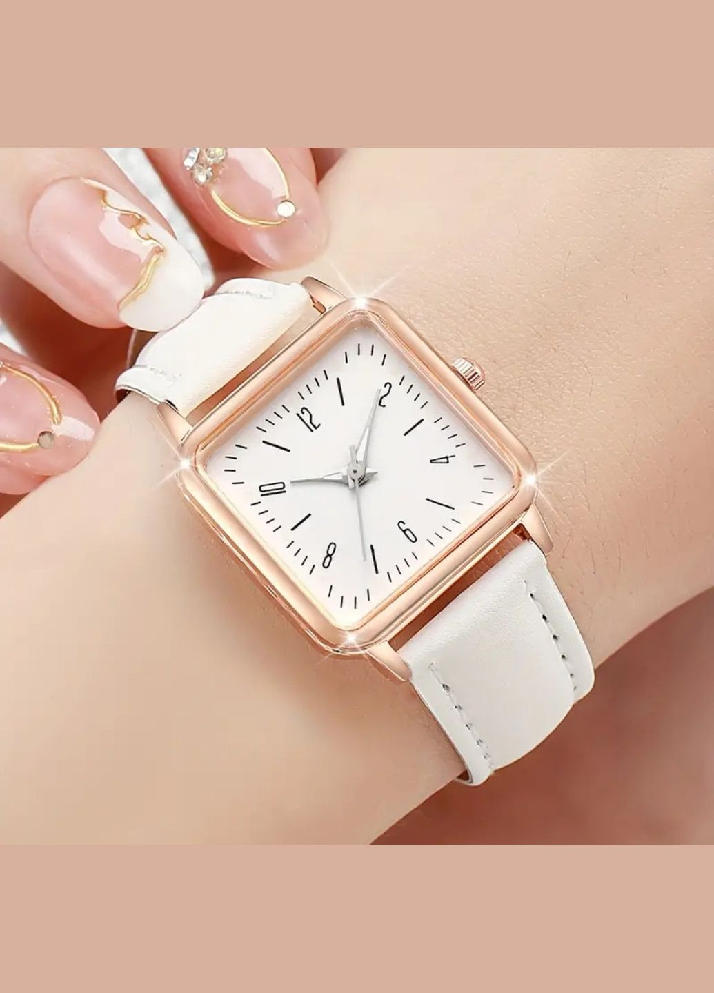 Стильний жіночий кварцовий годинник в стилі мінімалізм, колір білий Geneva (341529621)