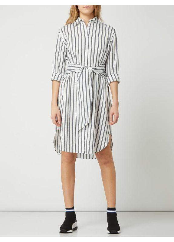 Белое повседневный платье рубашка Hugo Boss в полоску