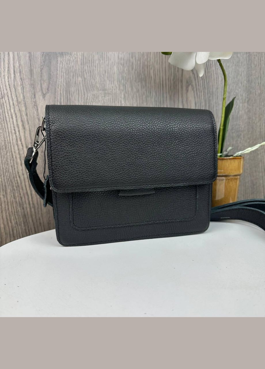 Шкіряна міні сумочка клатч на плече з тисненням чорна (sku_1695) No Brand (330576504)