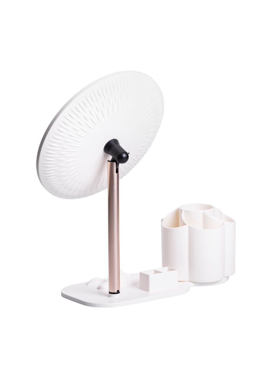 Дзеркало для макіяжу з підсвічуванням кругле настільне Ø21 см з підставкою Біле HP-10-9AW Yiwu (370801022)