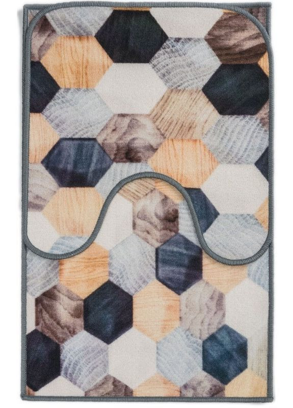 Набір ковриків у ванну кімнату Taba 330-2 57х90 та 57х60 см сірий No Brand (364969212)