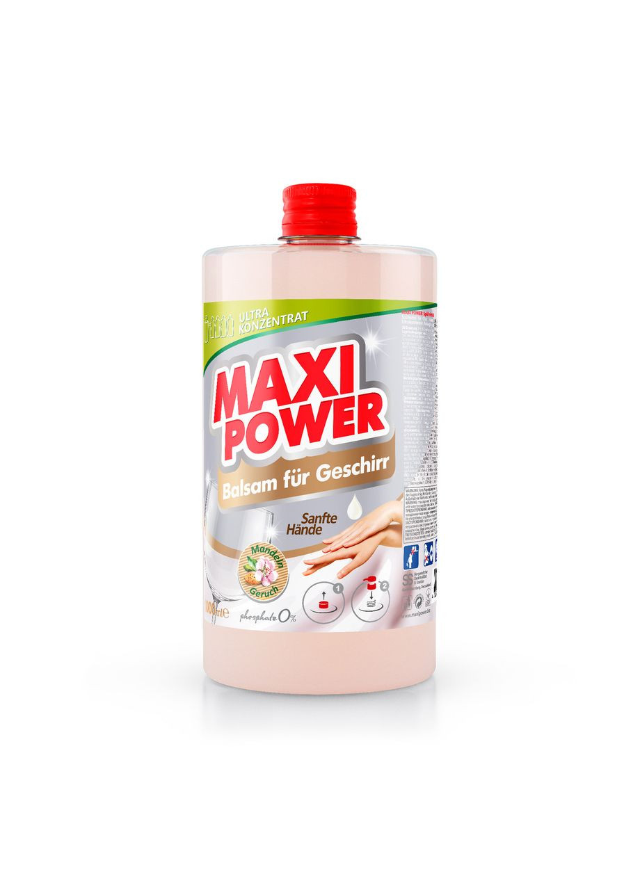 Средство-бальзам для мытья посуды Миндаль 1л запаска Maxi Power (342113815)