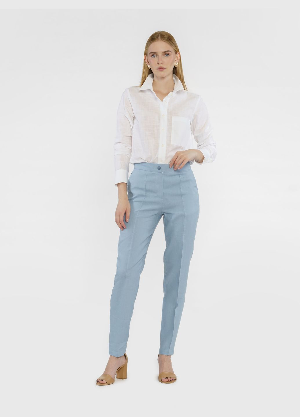 Белая кэжуал рубашка однотонная Arber