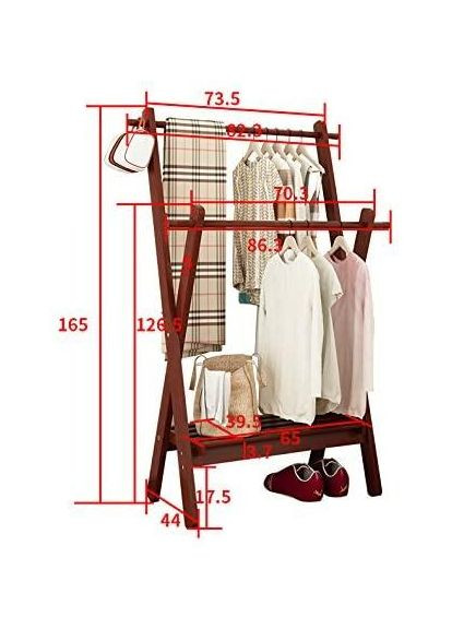 Стійка вішалка для одягу з дерева Плевен капучино (СВГ-001509) No Brand (328082185)