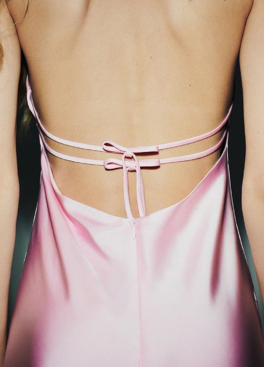 Світло-рожева вечірня сукня Zara однотонна