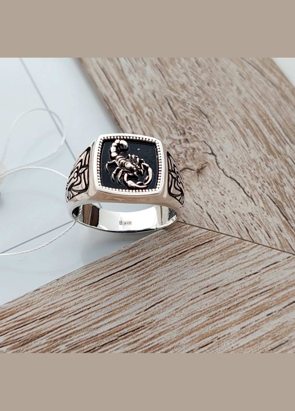 Печать серебряная человечек серебряный мужской квадрат с черной эмалью знак зодиака Скорпион 520-3скорпион, размер No Brand (316397713)