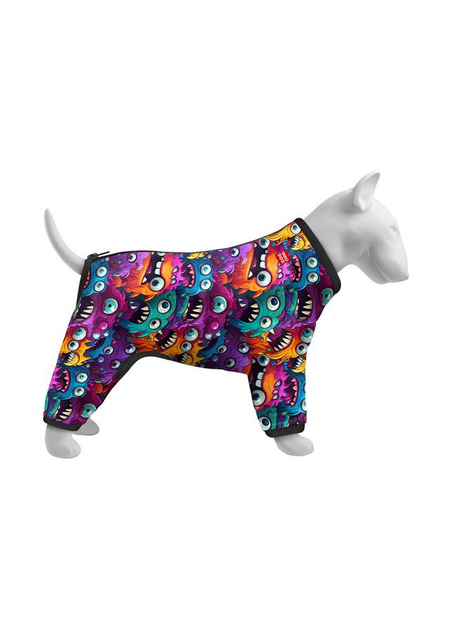 Вітровка для собак WAUDOG Clothes, малюнок "Зубасті монстри",, В 47-50 см, С 35-38 см Collar (362583812)