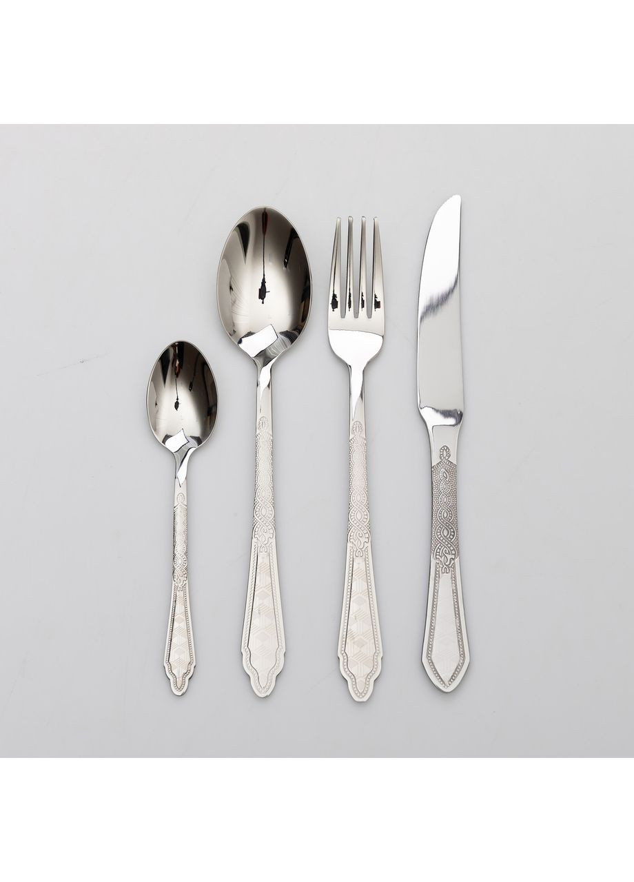 Набір столових приладів золото на 6 персон комплект столових приладів 24 предмети Срібло Yiwu (360454767)