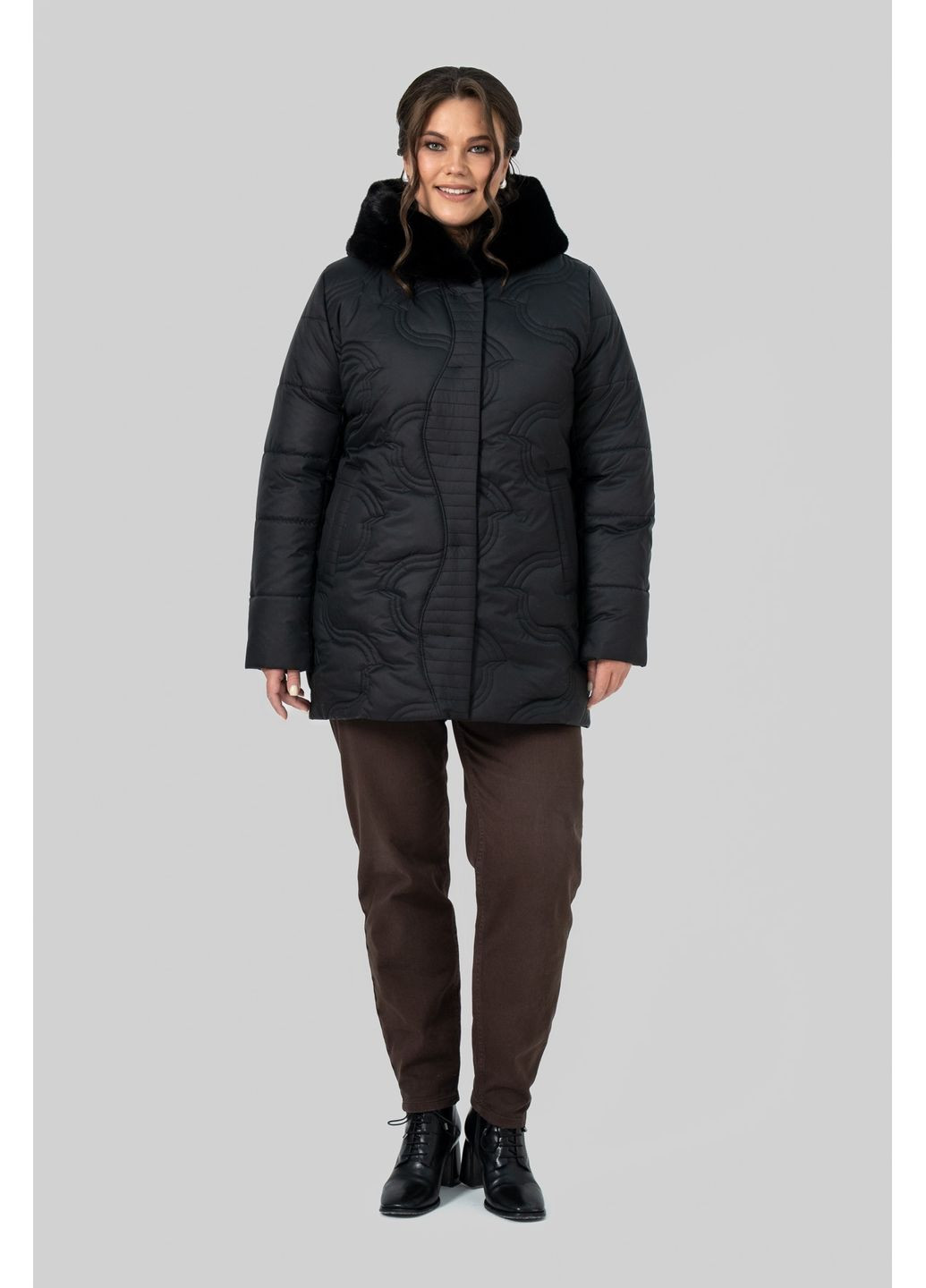 Черная зимняя женская зимняя куртка марина all posa (ap102581p) A'll Posa