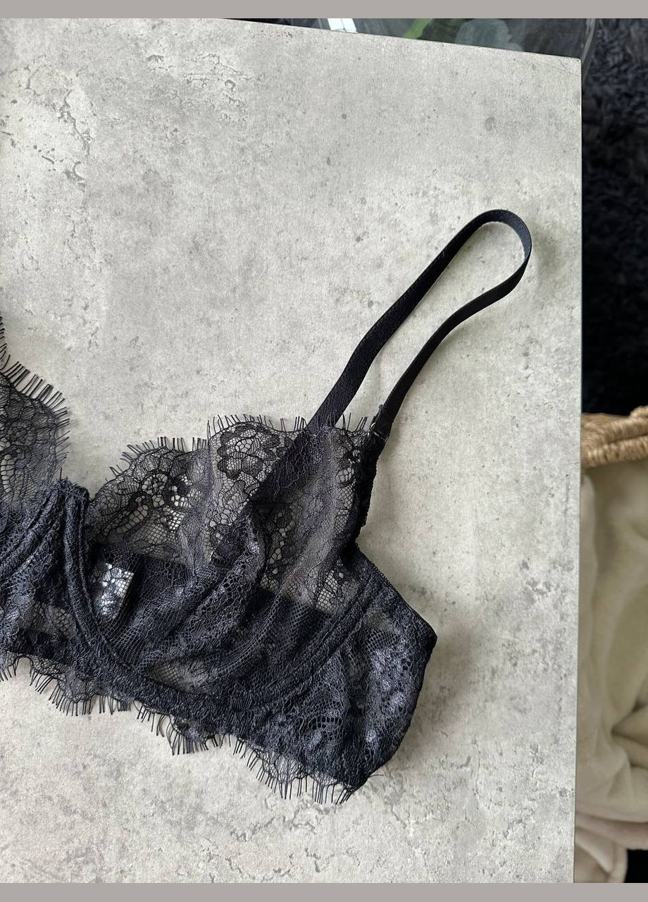 Черный демисезонный комплект белья трусики+ бюстгальтер No Brand