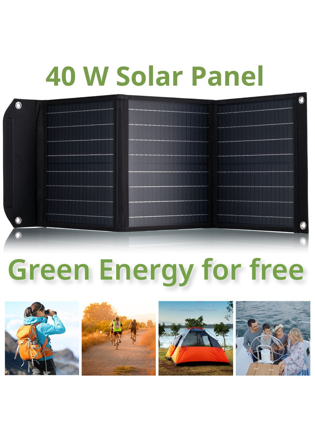 Портативний зарядний пристрій сонячна панель Mobile Solar Charger 40 Watt USB DC (3810040) Bresser (346528693)