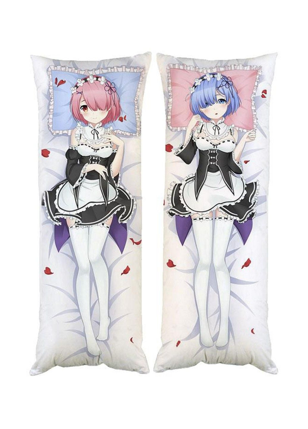 Подушка дакимакура Рем Рам Жизнь с Нуля Ре зеро Re Zero декоративная ростовая подушка для обнимания No Brand (329433223)