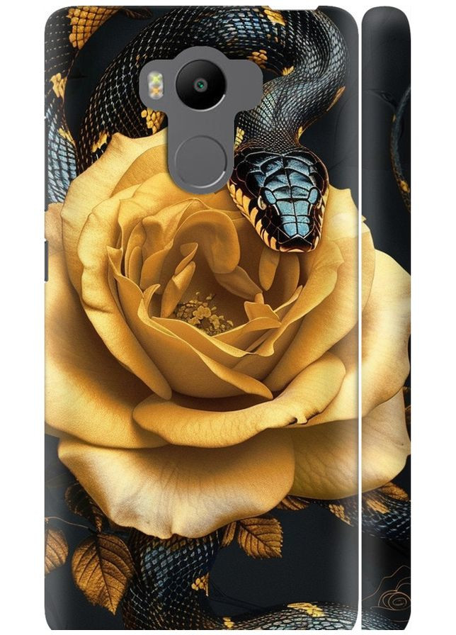 3D пластиковий матовий чохол 'Black snake and golden rose' для Endorphone Xiaomi Redmi 4 Prime (286767525)
