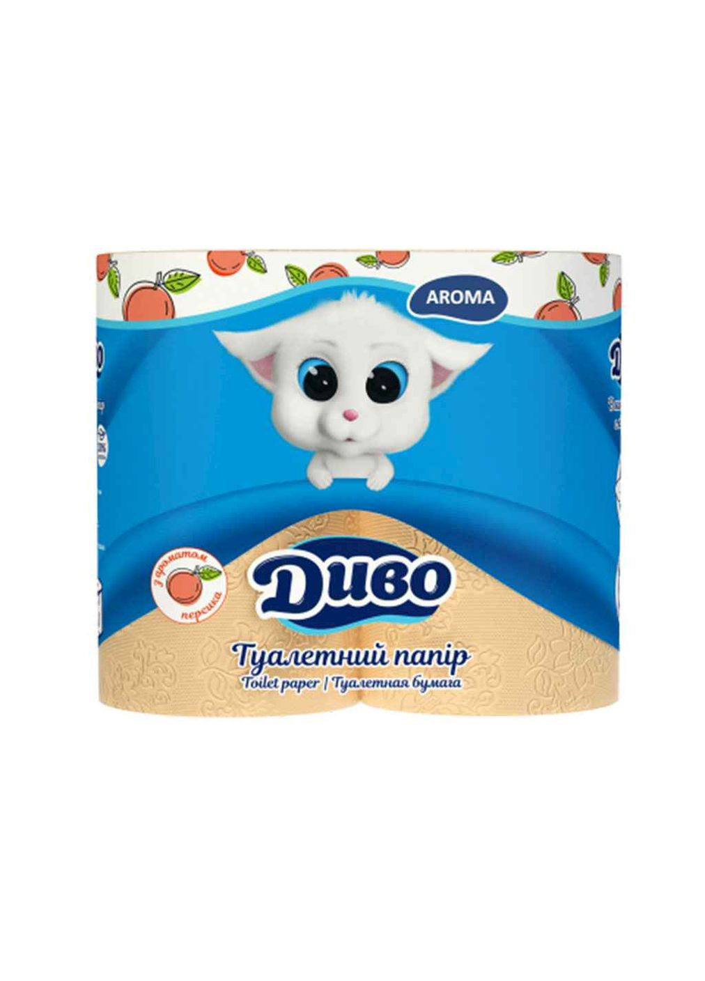 Туалетная бумага АРОМА 2 слоя 4шт\уп на гильзе Персиковый SOFT Диво (346393584)