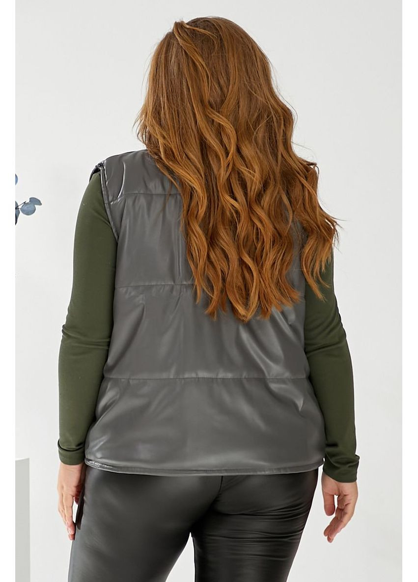 Жилет жіночий демісезонний екошкіра, колір сірий, 257R68 Ager (363977764)