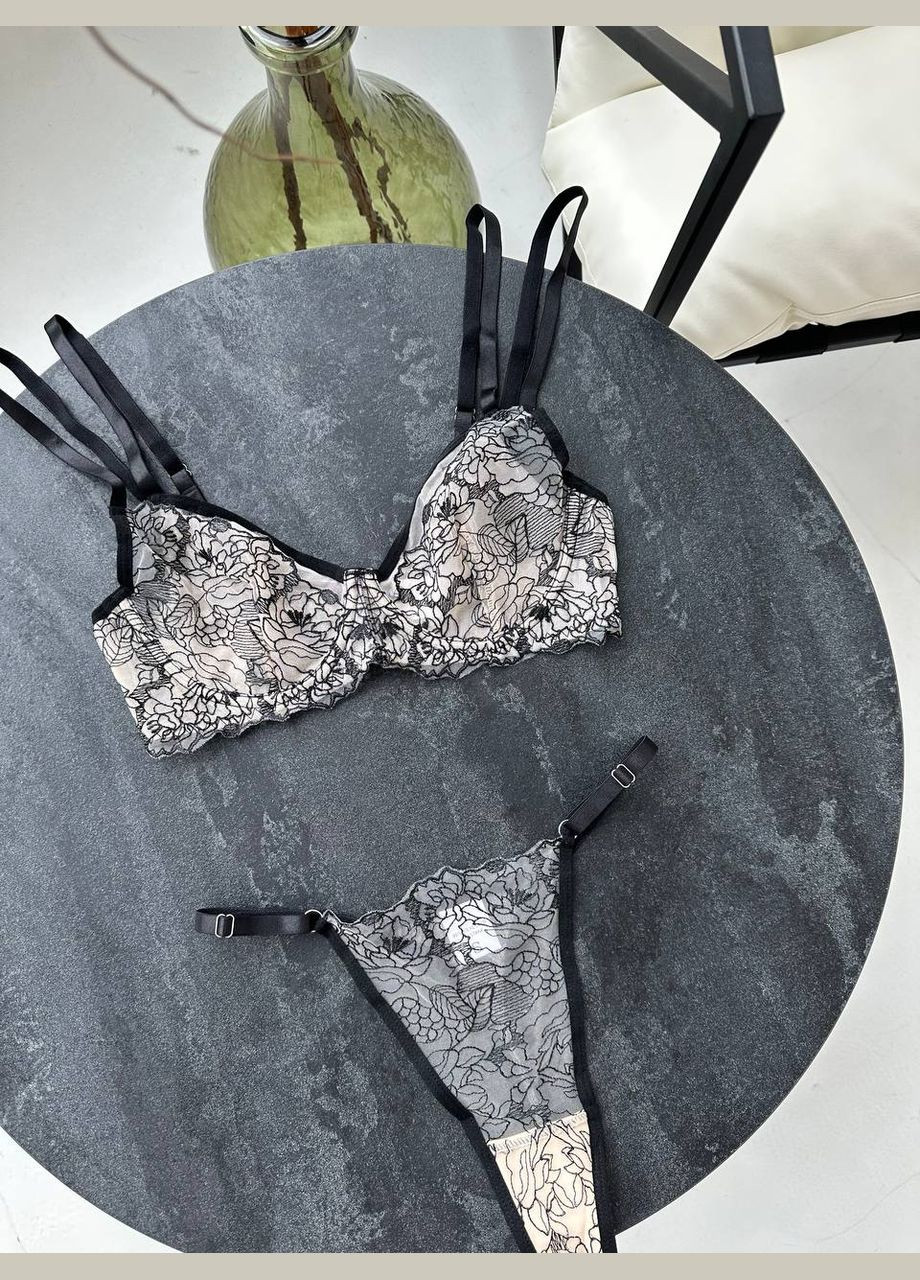 Бежевий комплект нижньої білизни Domino