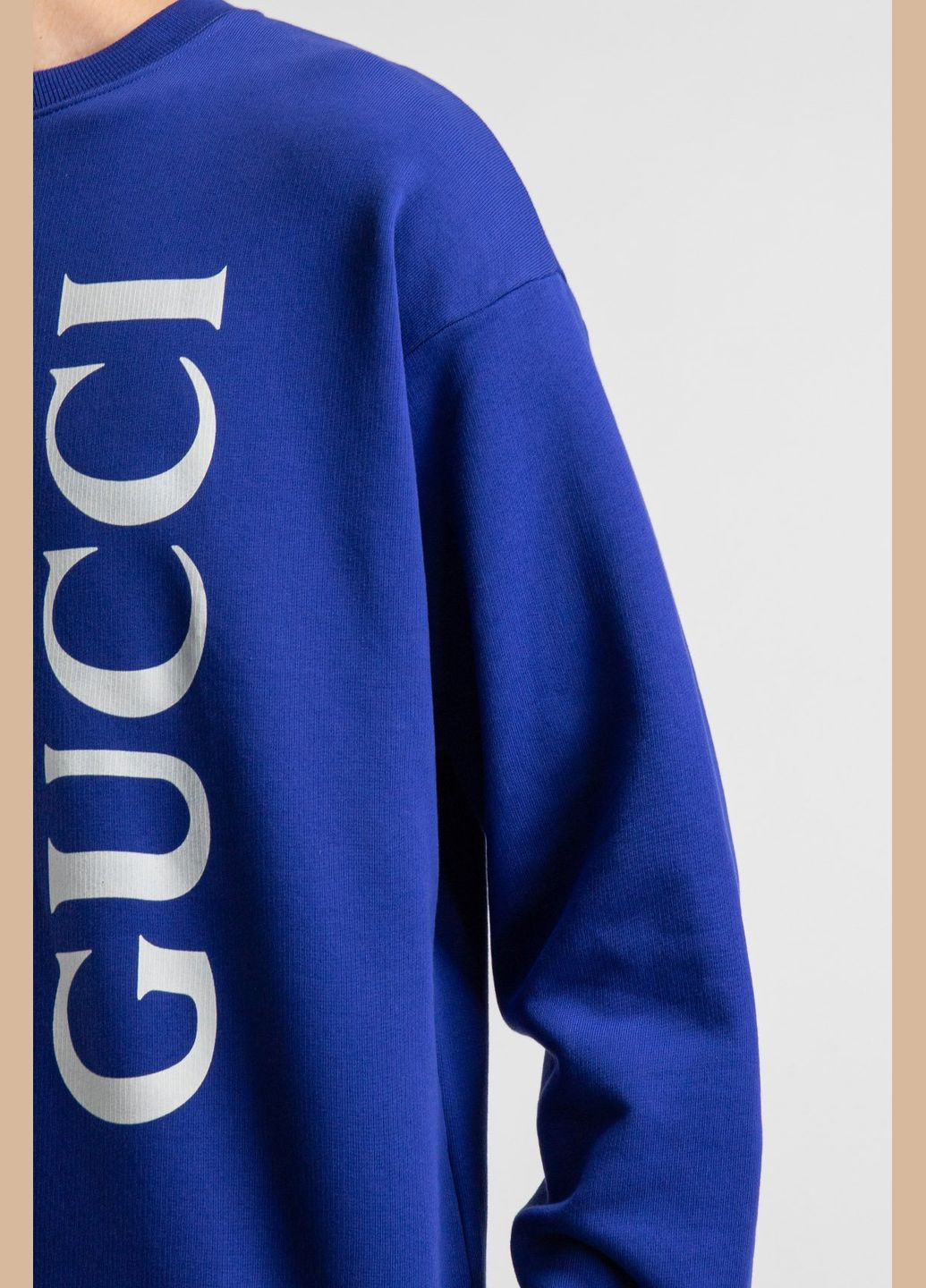 Синий зеленый хлопковый свитшот с логотипом Gucci (339100791)