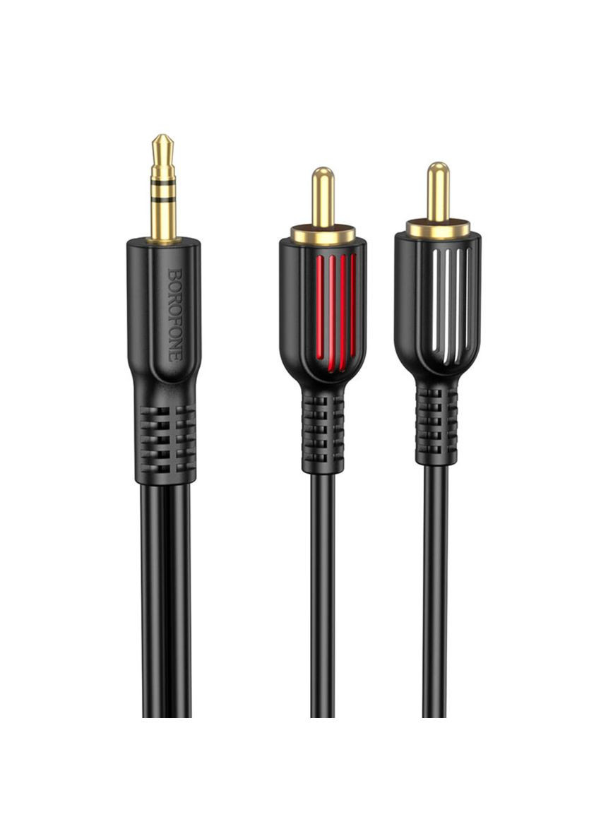 Аудіокабель 3.5mm to double RCA audio cable Black (6974443382204) Borofone BL11 (334893611)
