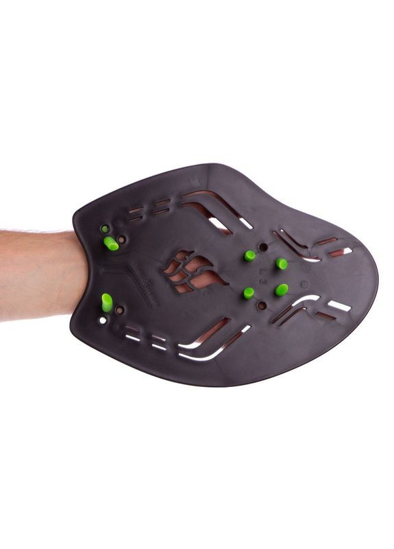 Лопатки для плавания ласты для рук MadWave EXTRAME M074901 (полипропилен, силикон, размер S(20x14,3см), черно-зеленый) No Brand (370139908)