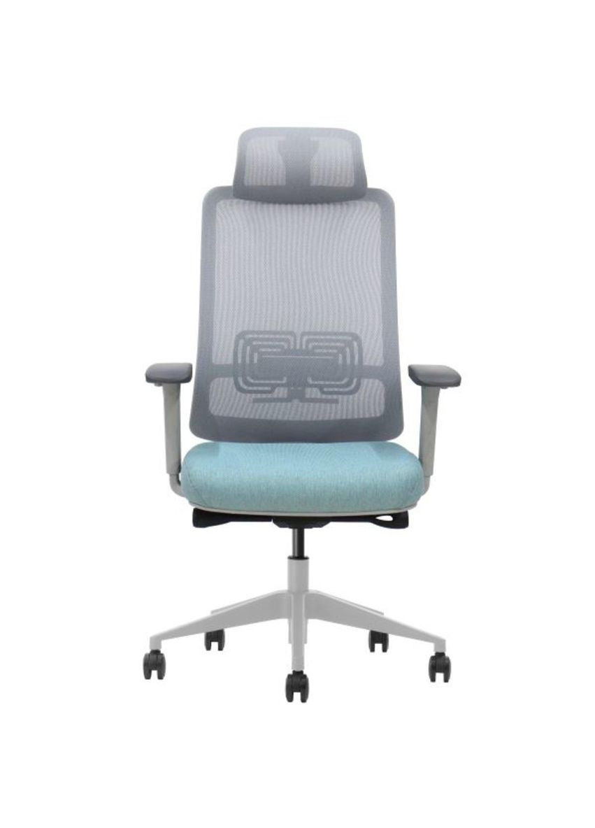 Крісло поворотне TERRY сіре/зелена тканина/сірий каркас Intarsio (367253579)