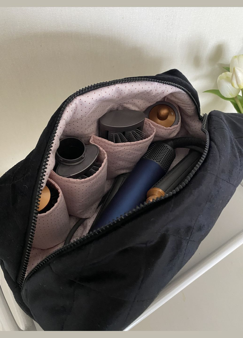 Косметичка велюрова чорного кольору для Dayson Magic (334708235)